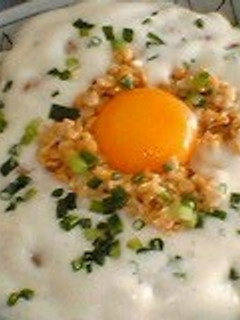 A picture of Foamy and Creamy! Natto Soba Noodles.
