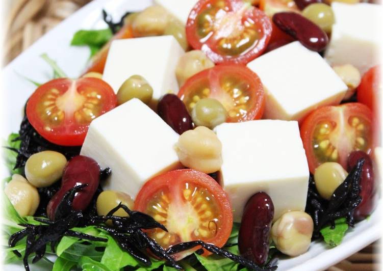 How to Make Perfect Tofu Salad with Beans and Hijiki Seaweed