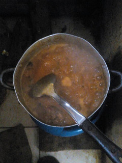 A picture of Fresh Fish Ogbono soup prepared with bitter leaf.
