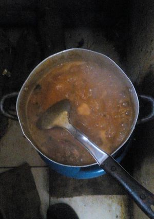 A picture of Fresh Fish Ogbono soup prepared with bitter leaf.