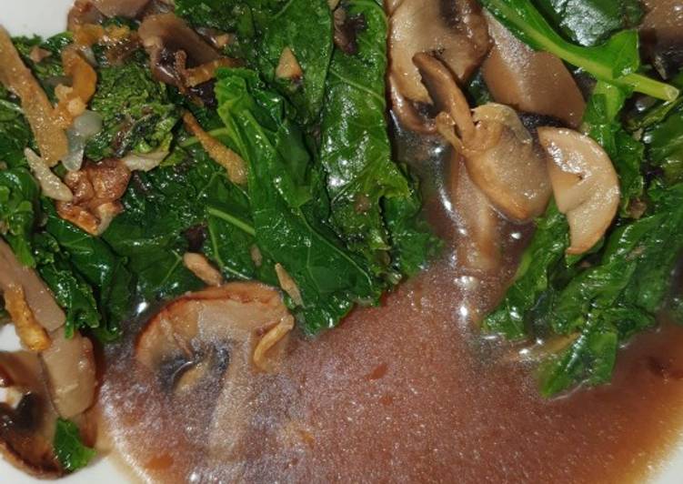 Masakan Populer Tumis Kale with Mushroom (Healthy version) Yummy Mantul