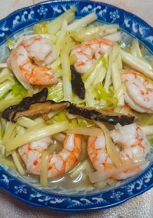 韭黃炒蝦仁 的食譜成品照片