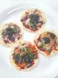 Japanese and Korean style snack pizza