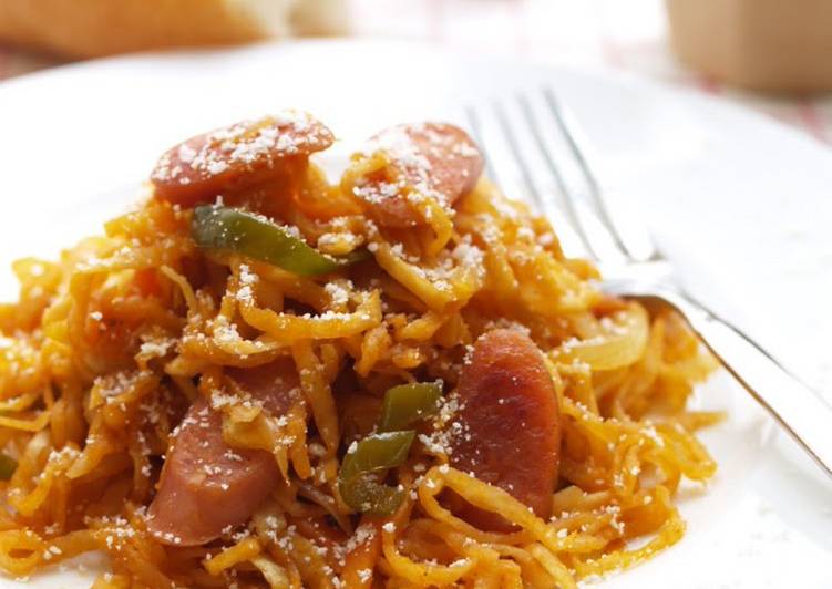 Simple Way to Prepare Super Quick Homemade Spaghetti Napolitan with Dried Daikon Radish Strips