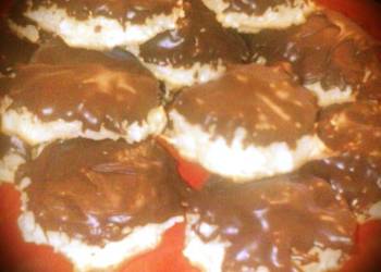 Ultimate Cooking Recipe Coconut Macaroon Cookies Chocolate Dipped Yummy