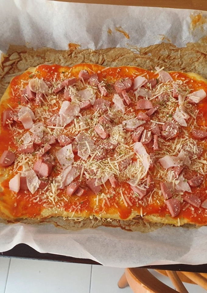 Una foto de Masa pizza proteica con base de pollo