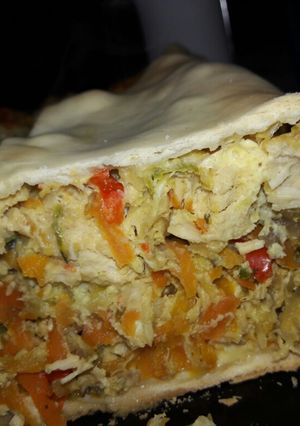 Una foto de Tarta- budín de verduras y pollo