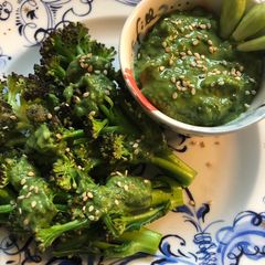 A picture of Wild garlic miso sauce.