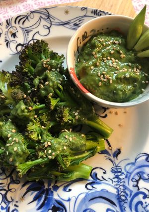 A picture of Wild garlic miso sauce.
