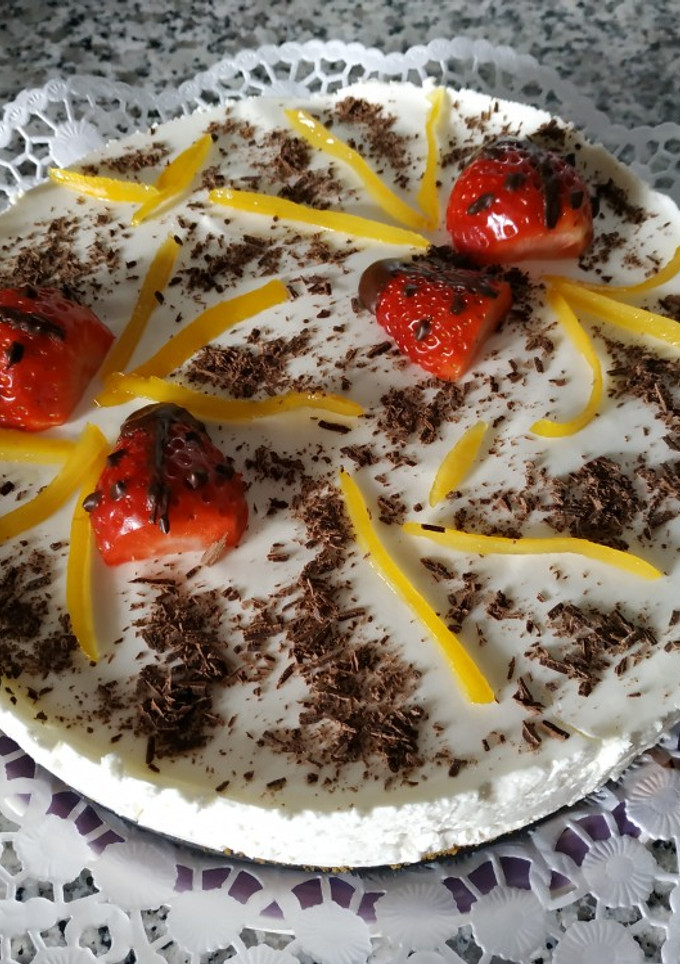 Una foto de Tarta de yogur de limón