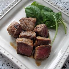 A picture of Shio-Koji Diced Steak Served with Ponzu.