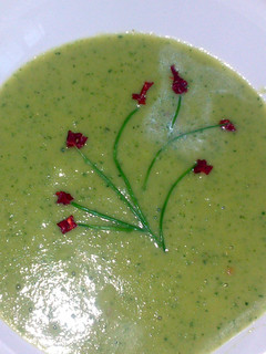 A picture of Sig's Asparagus, Zucchini and smoked Garlic soup with a hint of.