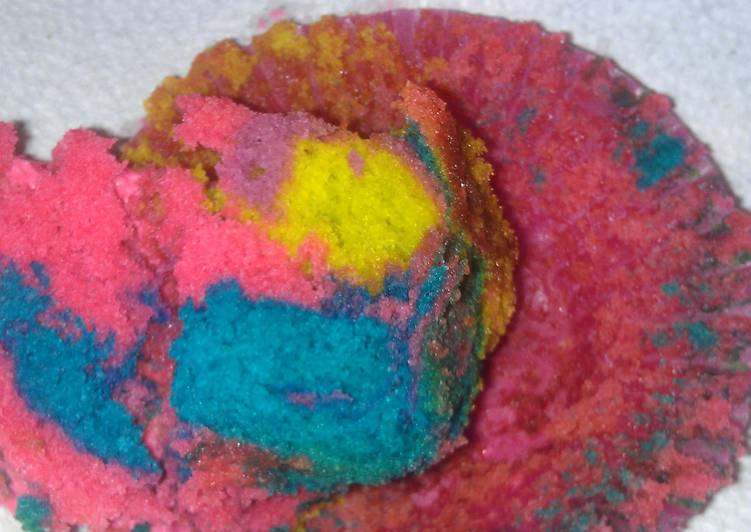 Recipe: Tasty TIE-DYE CUP CAKES