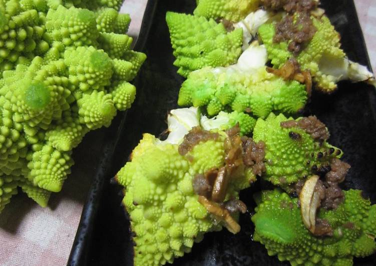 Grilled Romanesco with Anchovies