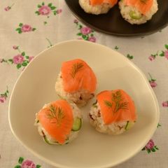 A picture of Smoked Salmon Sushi Balls.