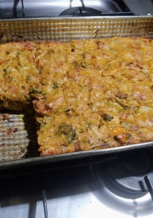 Una foto de Pastel de brócolis y zuchinis