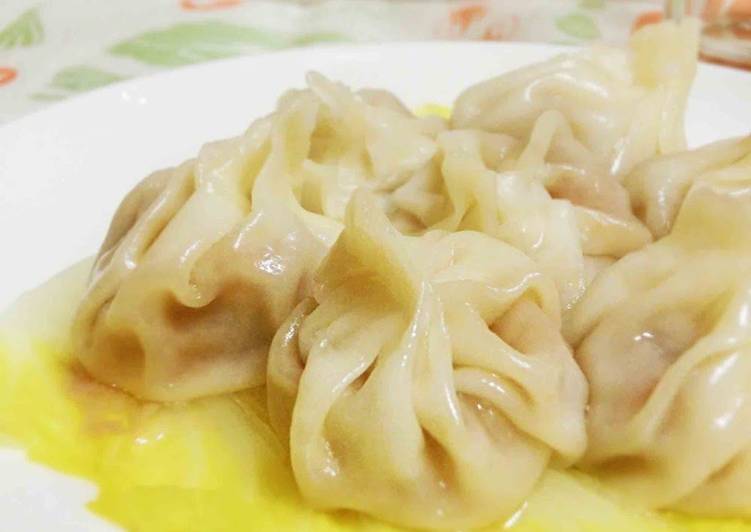 Simple Way to Prepare Homemade Xiaolongbao (Chinese Soup Dumplings) Made with Gyoza Skins in a Frying Pan