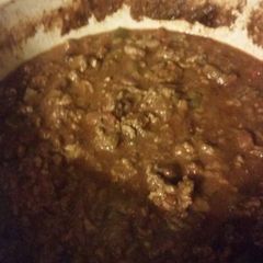 A picture of Triple meat chili.