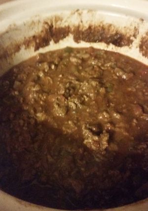 A picture of Triple meat chili.