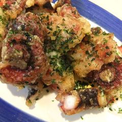 A picture of Pan-Fried, Not Deep Fried Italian Style? Octopus Karaage.