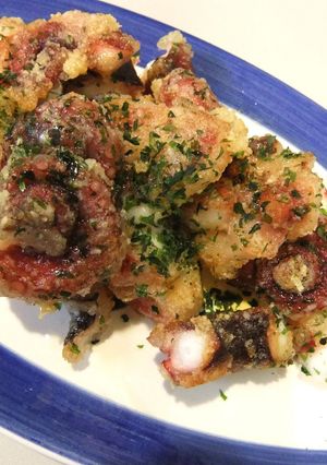 A picture of Pan-Fried, Not Deep Fried Italian Style? Octopus Karaage.