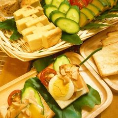 A picture of Gado Gado Open Sandwiches.