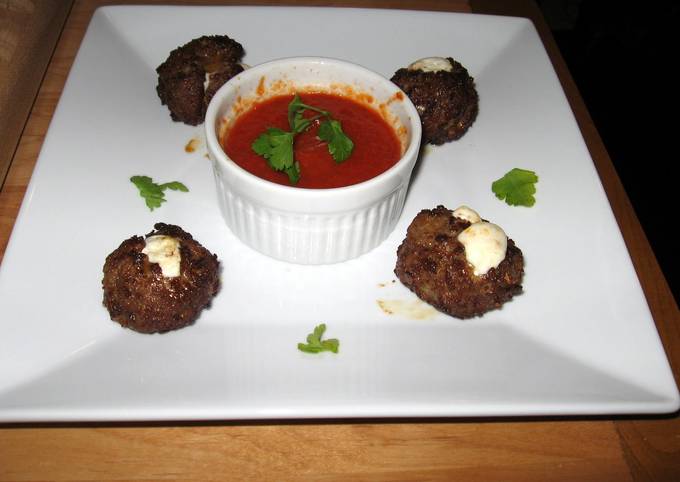 Smoked Mozzarella Stuffed Meatballs