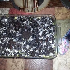 A picture of Oreo pudding cake.