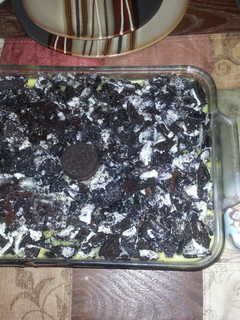A picture of Oreo pudding cake.