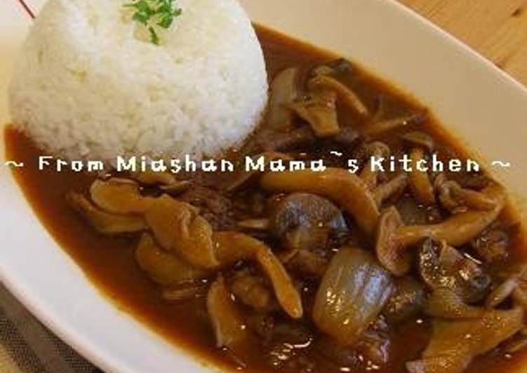 Step-by-Step Guide to Make Quick Hayashi Rice (Hashed Beef Stew) With Lots of Mushrooms