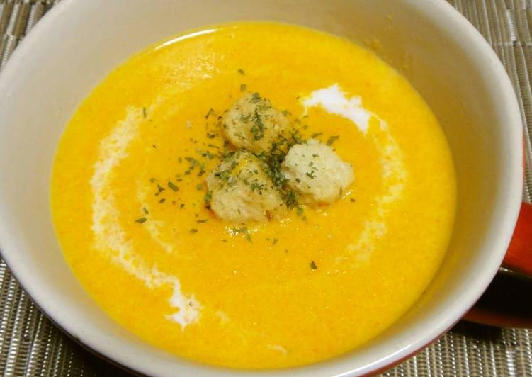 Monday Fresh Packed with Carrot&#39;s Sweetness! Carrot Soy Milk Potage Soup