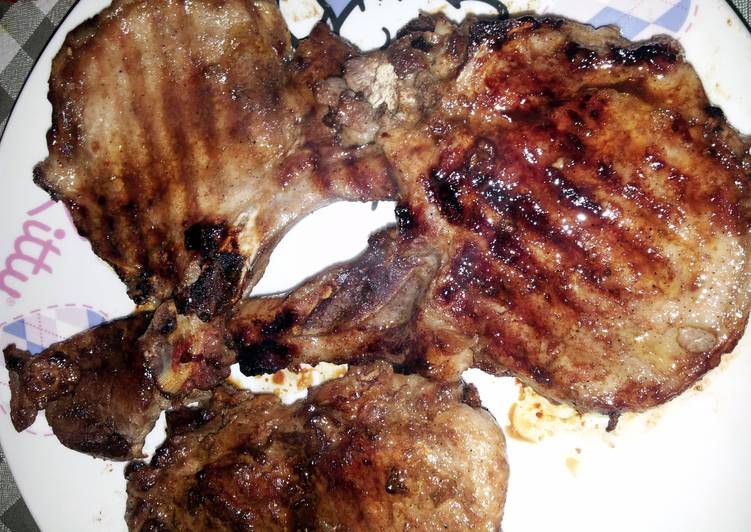 Recipe of Homemade AMIEs GRILLED PINOY (Filipino) PORK CHOP