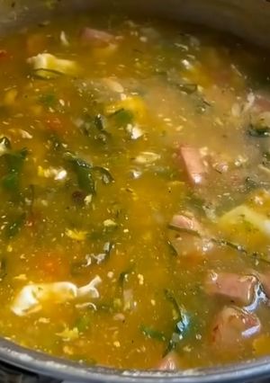 Foto de Caldo de farinha de mandioca com calabresa