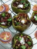 Nutrela soya chunks stuffed bell peppers