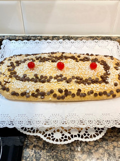 Una foto de Pastel enrollado relleno de Nutella, “sin gluten “