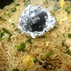 A picture of Quick smoky fried rice😊.