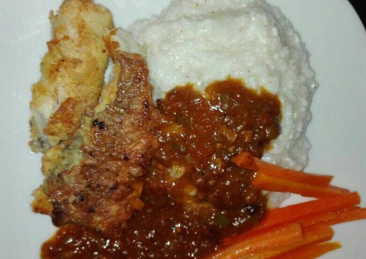 Fried fish and mealie rice