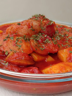 A picture of Chorizo In Pineapple And Tomato Sauce.