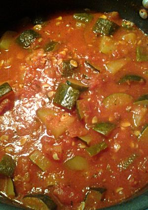 A picture of Stewed Zucchini and Tomatoes.