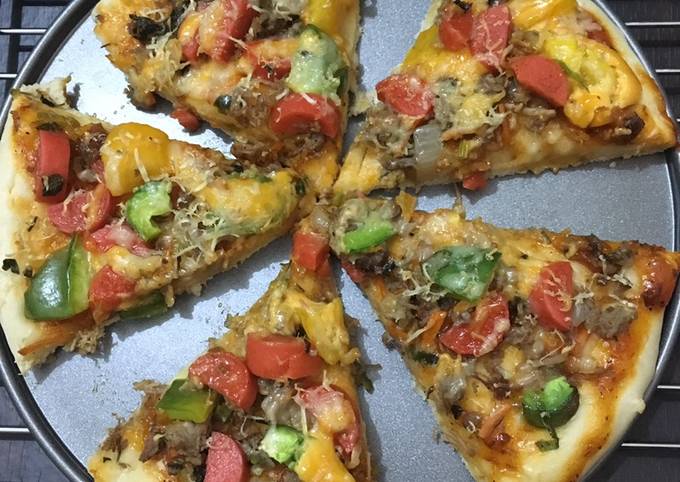 Cara Gampang Menyiapkan Pizza homemade no telur, simpel irit dan enak, Sempurna