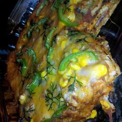A picture of Mexican Lasagna.
