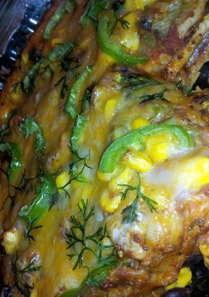 A picture of Mexican Lasagna.
