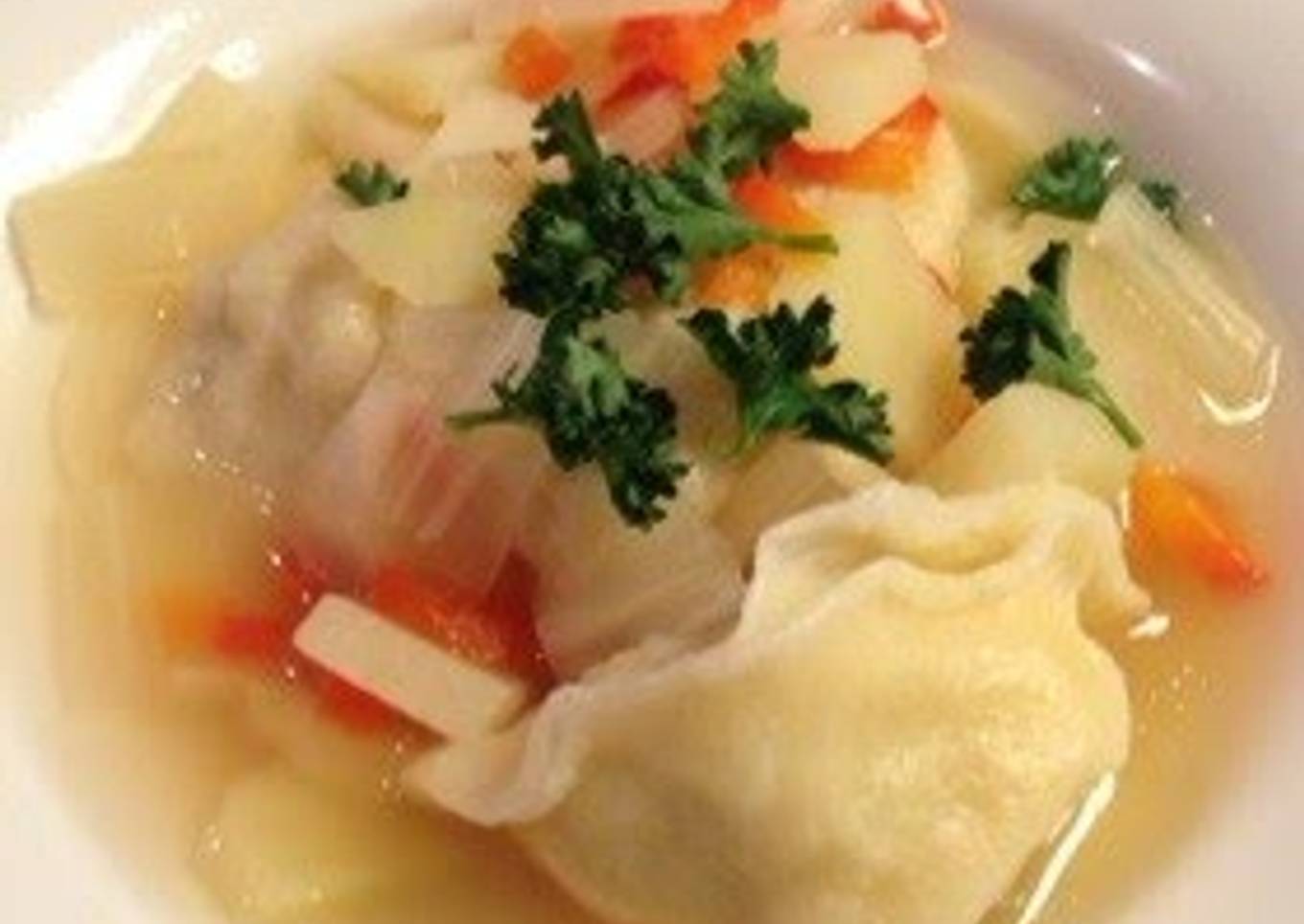 Pelmeni - Boiled Russian Gyoza in Soup