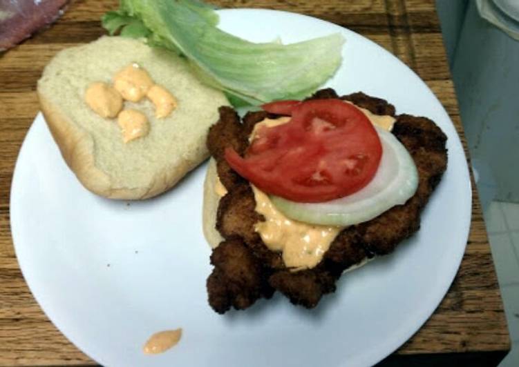 Fried Pork Tenderloin Sandwhich