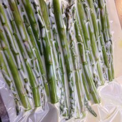 A picture of Sous Vide Asparagus With A Creamy Mustard Sauce.