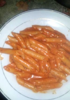 A picture of the best penne arabiata.