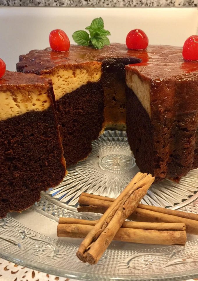 Una foto de Chocoflan o pastel imposible