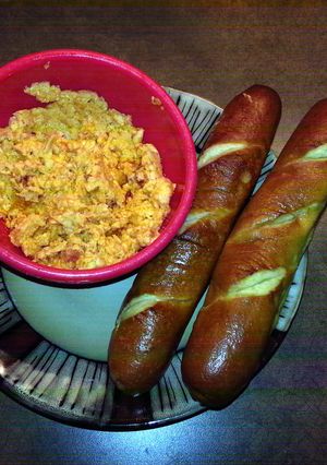 A picture of buffalo chicken dip.