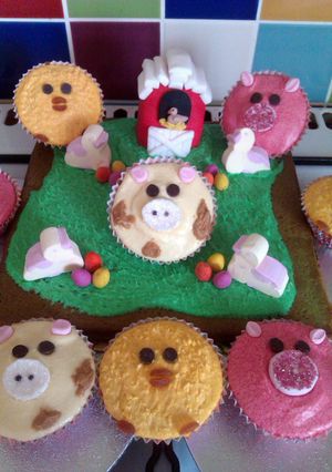 A picture of Vickys Kids Easter Cupcakes/Farmyard Cake Decoration Instruction.