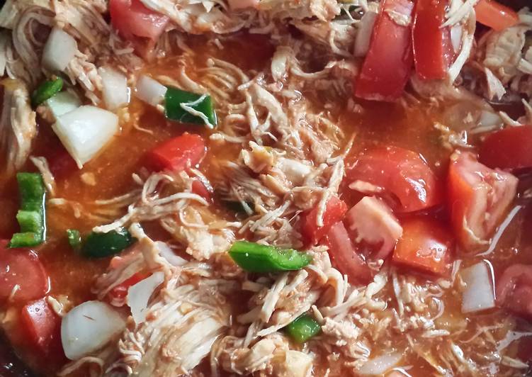 Steps to Prepare Super Quick Homemade Crockpot Chicken Tinga